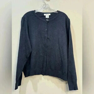 Navy Blue Button-Down Cardigan Sweater by Love Cameron - Size L